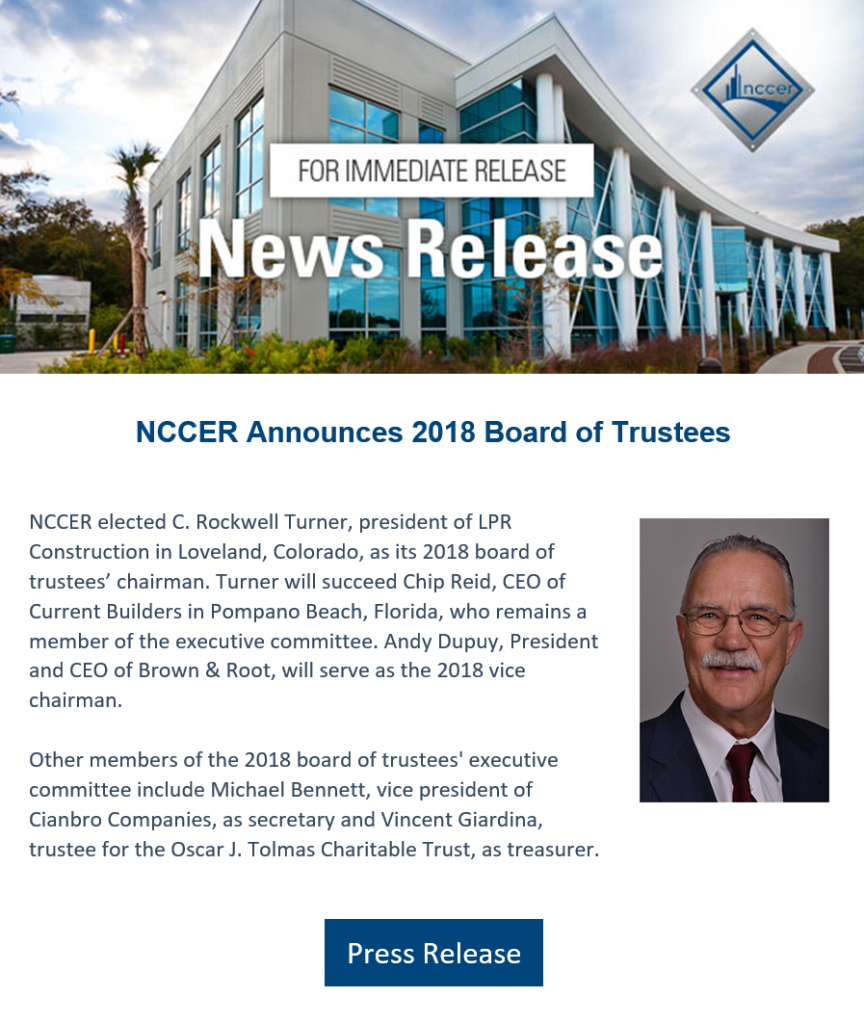 LPR Boasts 2018 Board of NCCER Trustees Chairman, Rocky Turner